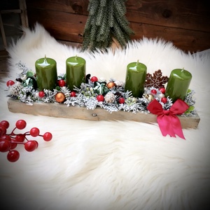 Fenyő és mézeskalács adventi koszorú  - karácsony - adventi díszek - adventi koszorú - Meska.hu
