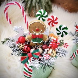 Maroknyi Mézeskalács karácsonyi asztaldísz dekoráció  - karácsony - adventi díszek - adventi koszorú - Meska.hu