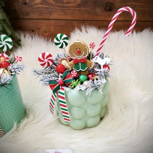 Maroknyi Mézeskalács karácsonyi asztaldísz dekoráció , Karácsony, Adventi díszek, Adventi koszorú, Mindenmás, MESKA
