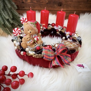 LED-es Világító, maci adventi koszorú, mackó adventi dísz - Meska.hu