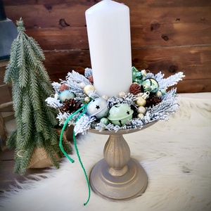 Vintage  antikolt karácsonyi asztaldísz - karácsony - adventi díszek - adventi koszorú - Meska.hu