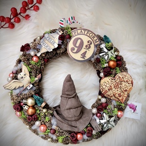 Harry Potter Ajtódísz kopogtató HP karácsonyi dísz - karácsony - karácsonyi lakásdekoráció - karácsonyi ajtódíszek - Meska.hu