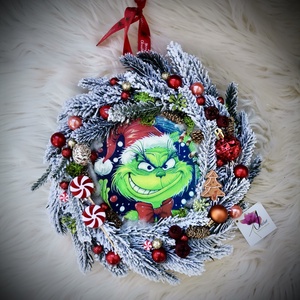 Grinch Grincs karácsonya Ajtódísz kopogtató - Meska.hu