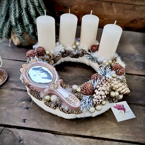 Barna nude adventi koszorú - Meska.hu