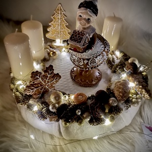 LED-es Világító, mézeskalács nagymama adventi koszorú, mézeskalács adventi dísz - karácsony - adventi díszek - adventi koszorú - Meska.hu LED-es Világító, mézeskalács nagymama adventi koszorú, mézeskalács adventi dísz - karácsony - adventi díszek - adventi koszorú - Meska.hu