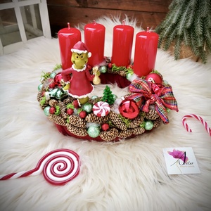 Grincs adventi koszorú, adventi dísz - Meska.hu