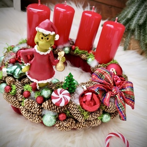 Grincs adventi koszorú, adventi dísz - karácsony - adventi díszek - adventi koszorú - Meska.hu
