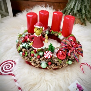 Grincs adventi koszorú, adventi dísz - karácsony - adventi díszek - adventi koszorú - Meska.hu