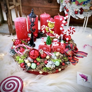  Grincs adventi koszorú, adventi dísz - Meska.hu