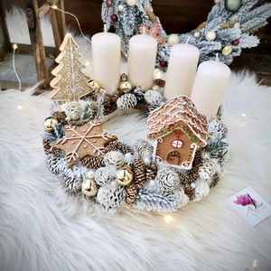  Mézeskalács adventi koszorú, adventi dísz - karácsony - adventi díszek - adventi koszorú - Meska.hu