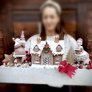 Mézeskalács LED-es Világító, mézeskalács nagymama adventi dísz, mézeskalács asztaldísz dísz - karácsony - adventi díszek - adventi koszorú - Meska.hu