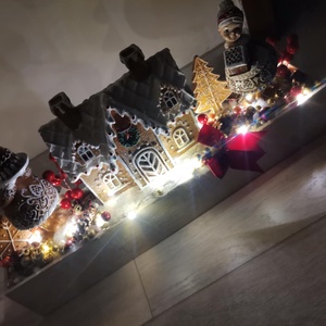 Mézeskalács LED-es Világító, mézeskalács nagymama adventi dísz, mézeskalács asztaldísz dísz - karácsony - adventi díszek - adventi koszorú - Meska.hu