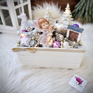  Világító angyali asztaldísz, angyal asztali dísz - karácsony - adventi díszek - adventi koszorú - Meska.hu