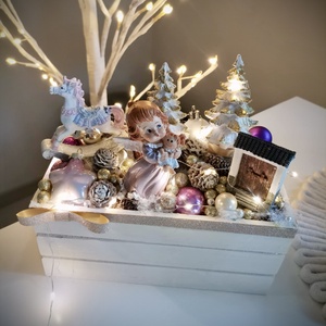  Világító angyali asztaldísz, angyal asztali dísz - karácsony - adventi díszek - adventi koszorú - Meska.hu