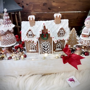 Mézeskalács LED-es Világító, mézeskalács nagymama adventi dísz, mézeskalács asztaldísz dísz - karácsony - adventi díszek - adventi koszorú - Meska.hu