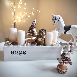 Mackó adventi tál, karácsonyi adventi koszorú dísz - Meska.hu