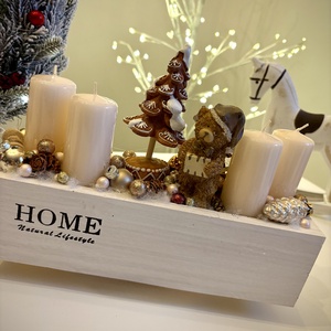 Mackó adventi tál, karácsonyi adventi koszorú dísz - karácsony - adventi díszek - adventi koszorú - Meska.hu