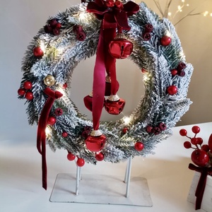 3D fenyő  Ajtódísz kopogtató, led vilagítással, Karácsony, Karácsonyi lakásdekoráció, Karácsonyi ajtódíszek, Virágkötés, MESKA