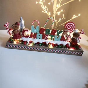 Mézeskalács  LED-es Világító adventi dísz,  asztaldísz, karácsonyi dísz - karácsony - adventi díszek - adventi koszorú - Meska.hu