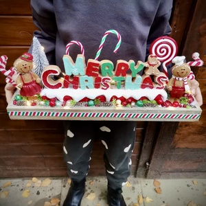 Mézeskalács  LED-es Világító adventi dísz,  asztaldísz, karácsonyi dísz - karácsony - adventi díszek - adventi koszorú - Meska.hu