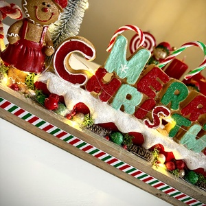 Mézeskalács  LED-es Világító adventi dísz,  asztaldísz, karácsonyi dísz - karácsony - adventi díszek - adventi koszorú - Meska.hu