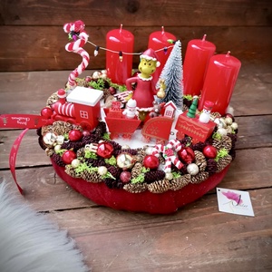 Grincs grincs adventi koszorú grincses karácsonyi dísz - Meska.hu