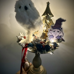 Harry Potter, LED-es Világító, asztaldísz, koszorú, karácsonyi dísz - karácsony - adventi díszek - adventi koszorú - Meska.hu