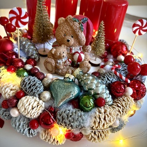 LED-es Világító, maci adventi koszorú, mackó adventi dísz - Meska.hu