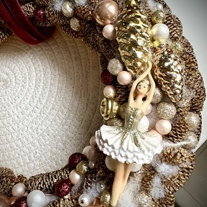 Balerina ajtódísz , kopogtató  - karácsony - karácsonyi lakásdekoráció - karácsonyi ajtódíszek - Meska.hu