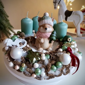 Róka adventi koszorú, rókás adventi dísz - karácsony - adventi díszek - adventi koszorú - Meska.hu