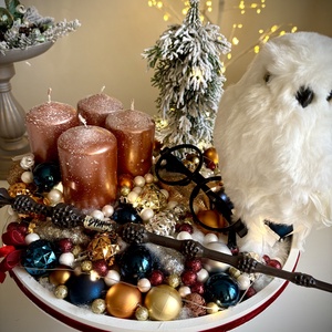 Harry Potter adventi koszorú, világító asztaldísz - karácsony - adventi díszek - adventi koszorú - Meska.hu