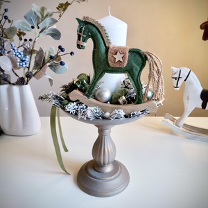 Hintaló, vintage asztaldísz, karácsonyi dísz, Karácsony, Adventi díszek, Adventi koszorú, Mindenmás, MESKA