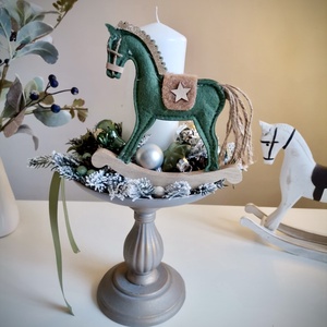 Hintaló, vintage asztaldísz, karácsonyi dísz - karácsony - adventi díszek - adventi koszorú - Meska.hu