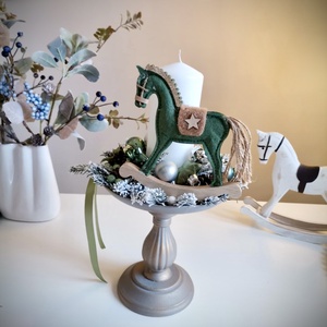 Hintaló, vintage asztaldísz, karácsonyi dísz - karácsony - adventi díszek - adventi koszorú - Meska.hu