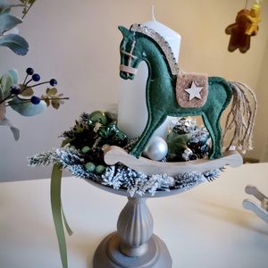 Hintaló, vintage asztaldísz, karácsonyi dísz - karácsony - adventi díszek - adventi koszorú - Meska.hu