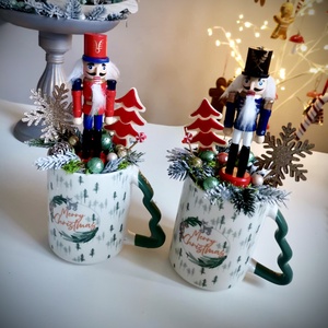 Diótörő bögre díszek, asztaldísz, karácsonyi dísz - karácsony - adventi díszek - adventi koszorú - Meska.hu