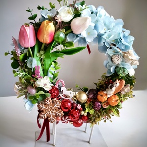 Négy évszak ajtódísz, kopogtató, tavasz, tél, mókus  - Meska.hu