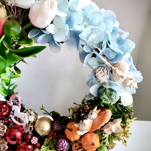 Négy évszak ajtódísz, kopogtató, tavasz, tél, mókus  - otthon & életmód - dekoráció - ajtó- és ablak dekoráció - ajtódísz & kopogtató - Meska.hu