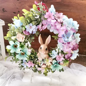 Hortenzia ajtódísz, kopogtató, tavasz, tél, nyuszi ajtódísz - otthon & életmód - dekoráció - ajtó- és ablak dekoráció - ajtódísz & kopogtató - Meska.hu