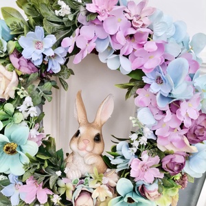 Hortenzia ajtódísz, kopogtató, tavasz, tél, nyuszi ajtódísz - otthon & életmód - dekoráció - ajtó- és ablak dekoráció - ajtódísz & kopogtató - Meska.hu