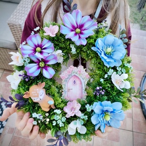 Őzike ajtódísz, kopogtató, tavaszi dekoráció, ajtódísz - Meska.hu