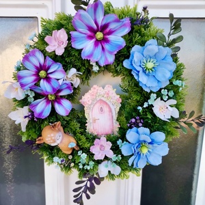 Őzike ajtódísz, kopogtató, tavaszi dekoráció, ajtódísz - otthon & életmód - dekoráció - ajtó- és ablak dekoráció - ajtódísz & kopogtató - Meska.hu