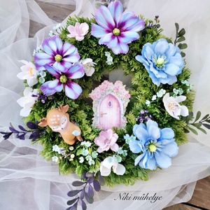 Őzike ajtódísz, kopogtató, tavaszi dekoráció, ajtódísz - otthon & életmód - dekoráció - ajtó- és ablak dekoráció - ajtódísz & kopogtató - Meska.hu