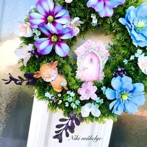 Őzike ajtódísz, kopogtató, tavaszi dekoráció, ajtódísz - otthon & életmód - dekoráció - ajtó- és ablak dekoráció - ajtódísz & kopogtató - Meska.hu