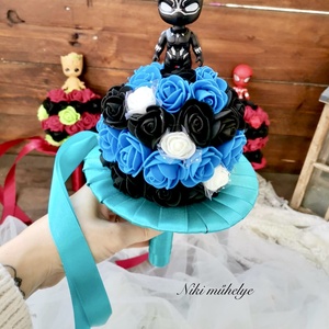 Ovis Ballagási csokor, fekete macska   - otthon & életmód - virágdekoráció - virágok - virágcsokor - Meska.hu