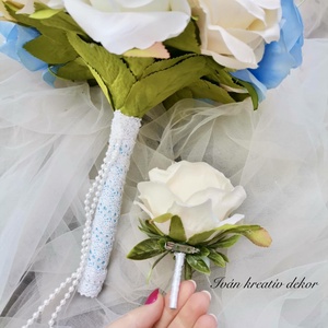 Menyasszonyi csokor, örökcsokor, örök csokor, esküvői dekoráció kitűző  - esküvő - menyasszonyi- és dobócsokor - Meska.hu