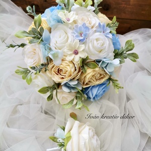 Menyasszonyi csokor, örökcsokor, örök csokor, esküvői dekoráció kitűző  - esküvő - menyasszonyi- és dobócsokor - Meska.hu