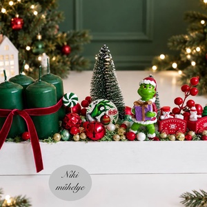 Grincs adventi tál, grincses adventi dísz, adventi koszorú, láda grinch  - Meska.hu
