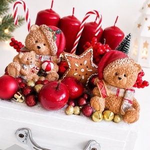 Fiók adventi tál, mackó adventi dísz, adventi koszorú, adventi fiók  - karácsony - adventi díszek - adventi koszorú - Meska.hu