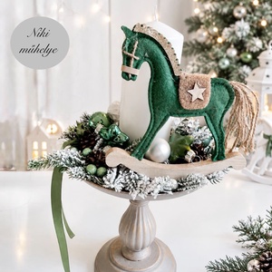 Hintaló, vintage asztaldísz, karácsonyi dísz - karácsony - adventi díszek - adventi koszorú - Meska.hu